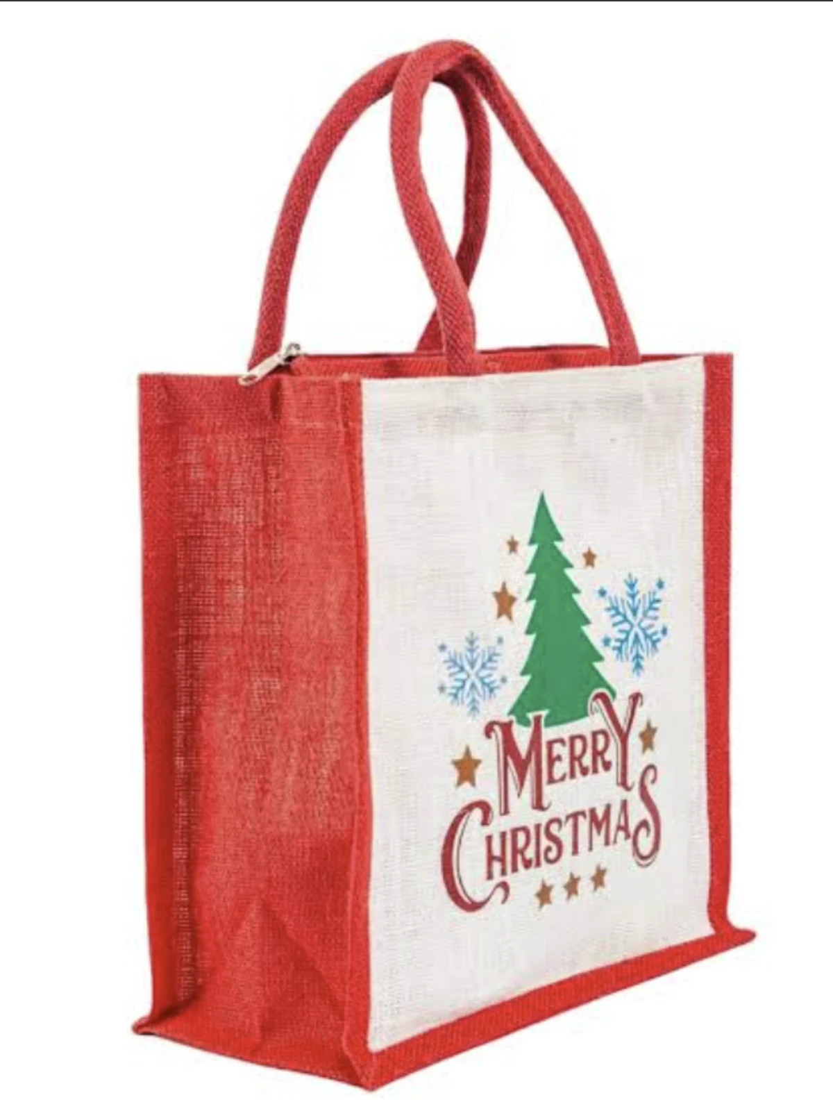 Merry Christmas Jute Gift Bag