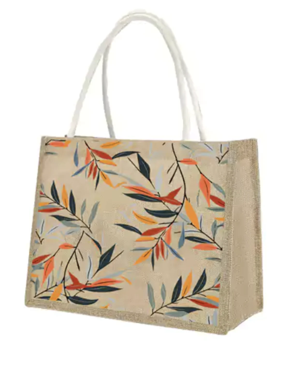 Floral Print Jute Shopper