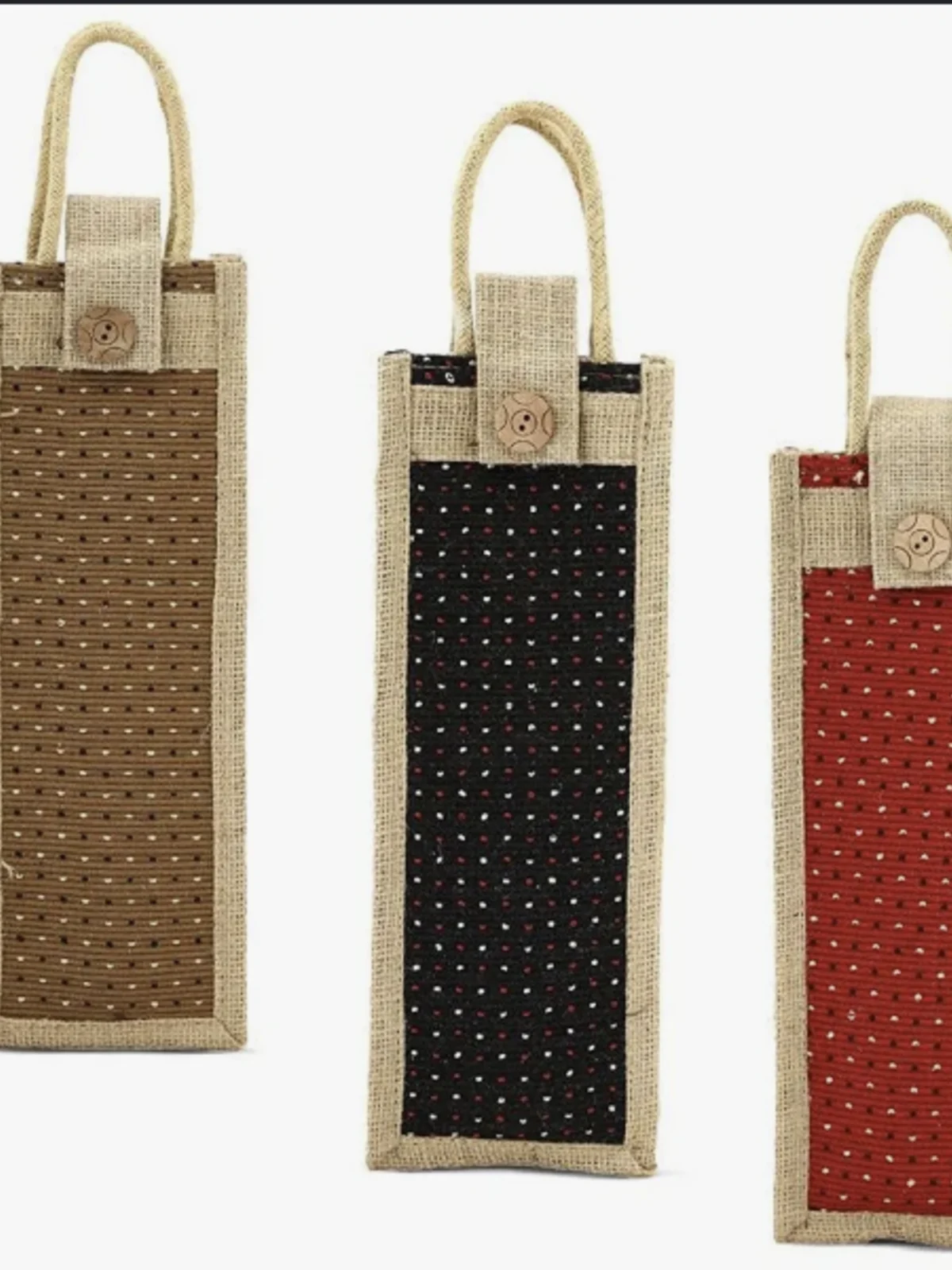 Polka Dot Button-Close Wine Bag
